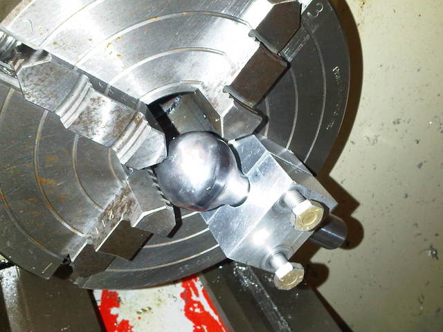 Top front inner housing on lathe