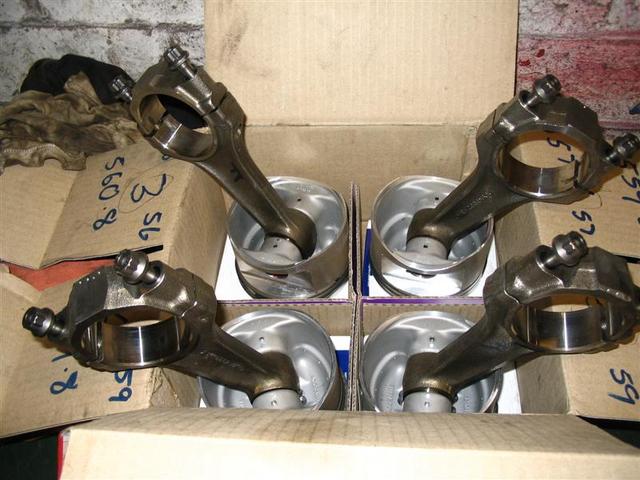 rods + pistons ready to go