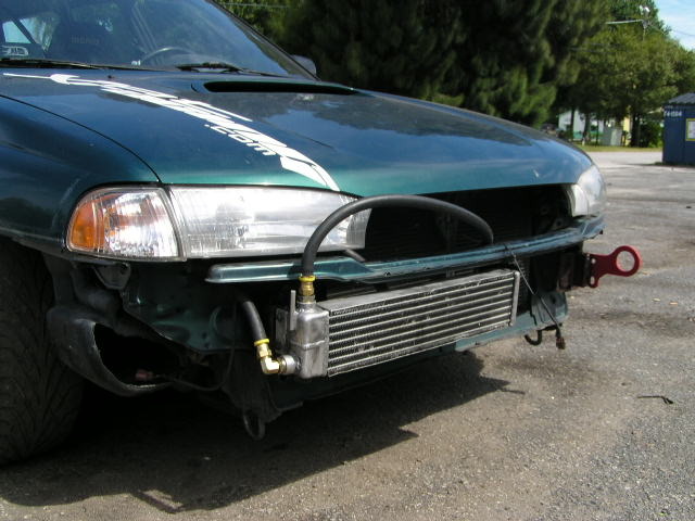 Oil Cooler plumbed closeup