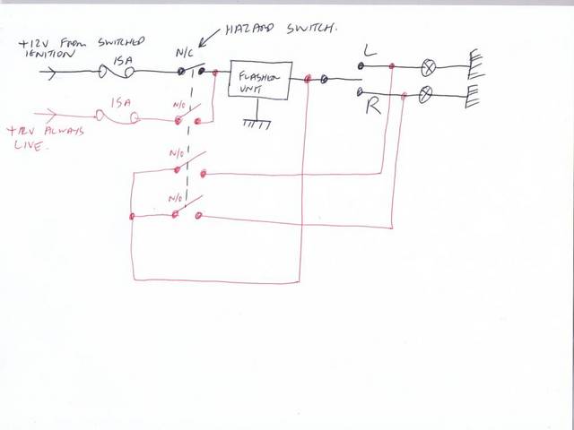 one way of wiring up hazard lights