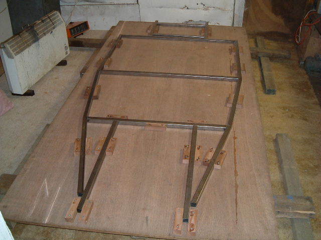 Jig used to hold base of chassis while welding