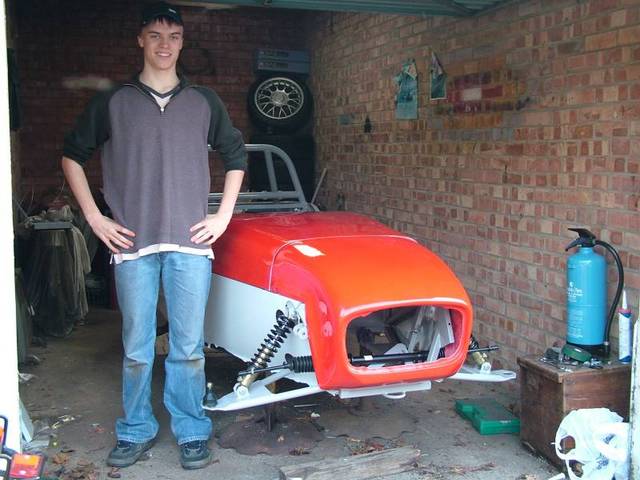 Proud owner with his car